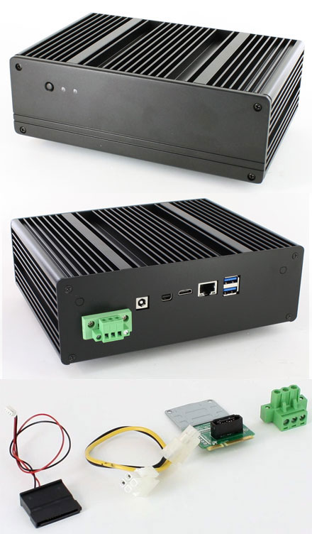 Blackpete-NUC V2 enclosure (for Intel D54250WYB/D34010WYB, 2x 2.5" HDD/SSD) <b>[FANLESS]</b>