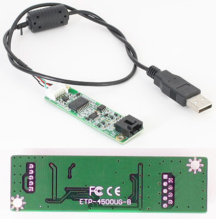 TOUCHSCREEN-CONTROLLER (ETP-4500UG-B, V2.30, 4-wire resistive, EETI/EGALAX) with 50cm USB cable